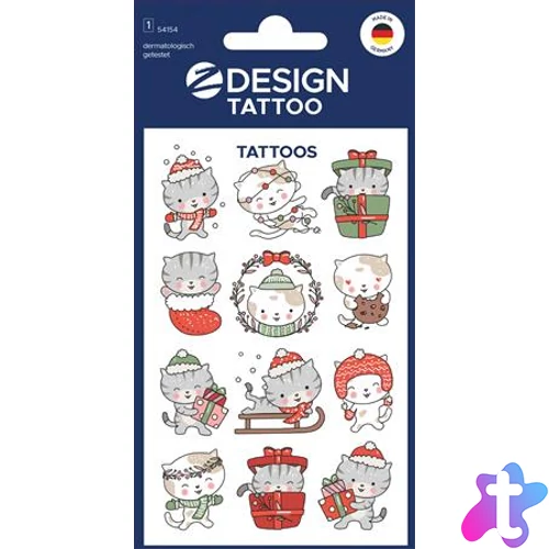 Matrica, tetoválás, 1 ív, 76x120 mm, AVERY ZWECKFORM, "Z-Design No.54154",  cica