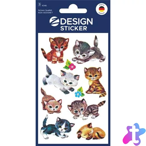 Matrica, papír, 3 ív, 76x120 mm, AVERY ZWECKFORM, "Z-Design No.4346", kiscicusok