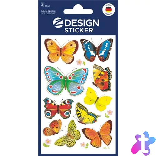 Matrica, papír, 3 ív, 76x120 mm, AVERY ZWECKFORM, "Z-Design No.4462", lepkék