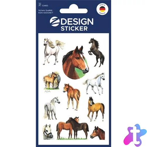 Matrica, papír, 2 ív, 76x120 mm, AVERY ZWECKFORM, "Z-Design No.53483", csillogó lovak