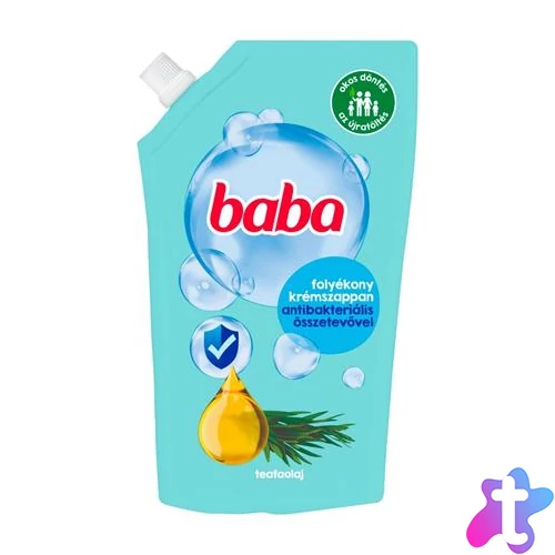 Folyékony szappan utántöltő, antibakteriális összetevővel,  0,5 l, BABA, eukaliptusz