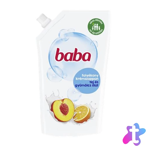 Folyékony szappan utántöltő, 0,5 l, BABA, tej és gyümölcs