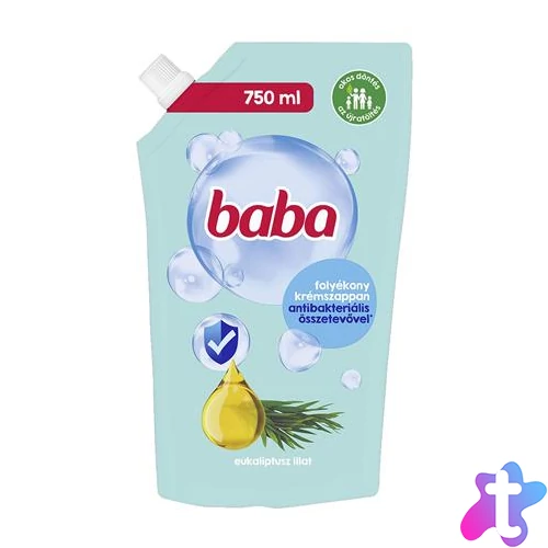Folyékony szappan utántöltő, 750 ml, BABA, eukaliptusz