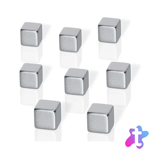Erős kocka mágnes, 8 db, BE!BOARD "Neodymium" ezüst