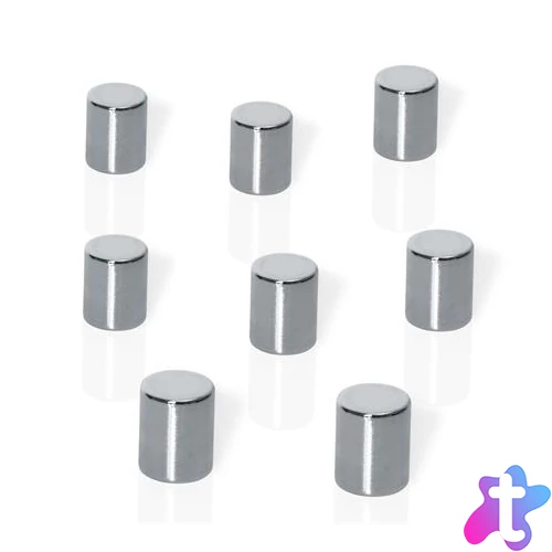 Erős henger alakú mágnes, 8 db, BE!BOARD "Neodymium" ezüst