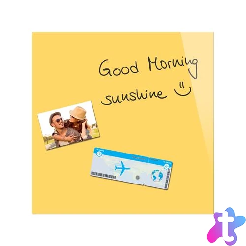 Mágneses üvegtábla, 60x40 cm, BE!BOARD, napsárga