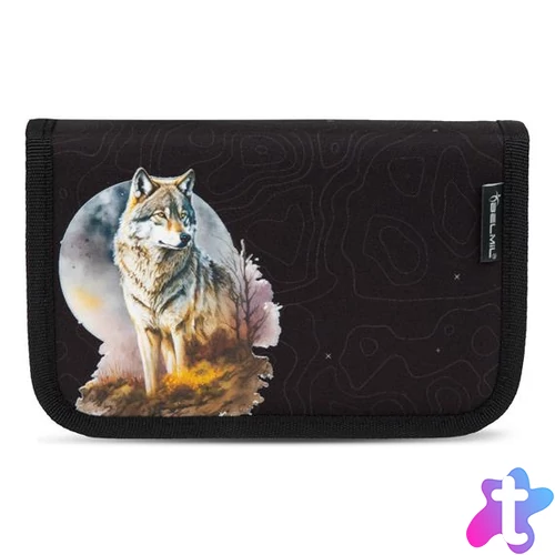 Tolltartó, klapnis, cipzáras, BELMIL "Moonless Night", fekete, farkas