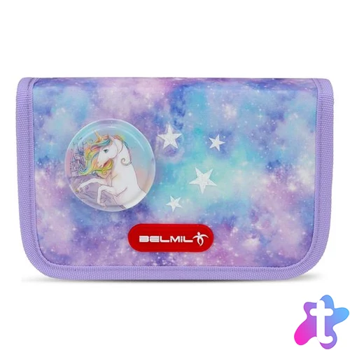 Tolltartó, klapnis, cipzáras, BELMIL "Diamond Unicorn", lila, unikornis