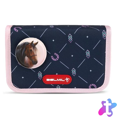 Tolltartó, klapnis, cipzáras, BELMIL "Midnight Gallop", kék, lovak