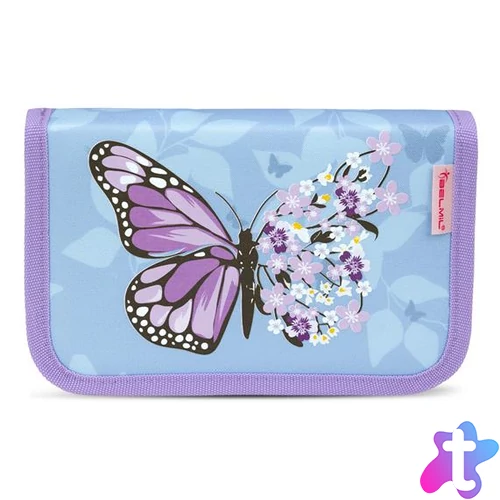 Tolltartó, klapnis, cipzáras, BELMIL "Purple Blue Butterfly", lila, pillangó