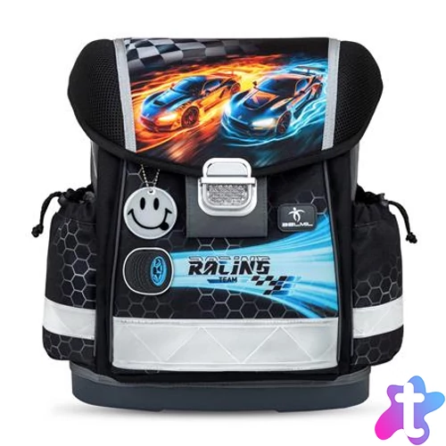 Iskolatáska, fémcsat, BELMIL "Classy Race it", versenyautó