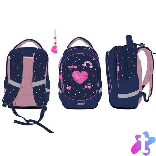Iskolatáska, cipzáras, BELMIL "Leisure Special T-Simple Heart", szivecske