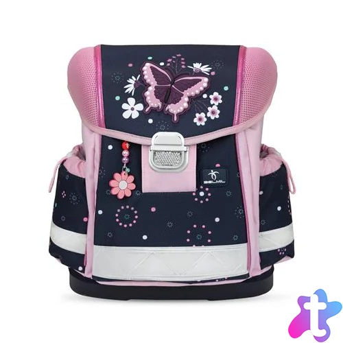 Iskolatáska, fémcsat, BELMIL "Classy Midnight Butterfly", éjféli pillangó