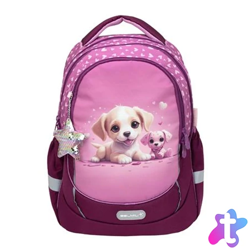 Iskolatáska, cipzáras, BELMIL "Leisure Plus Puppy Love", kutyusok