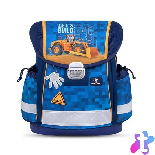 Iskolatáska, fémcsat, BELMIL "Classy Bulldozer", munkagép