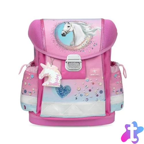 Iskolatáska, fémcsat, BELMIL "Classy Dream Hooves", lovacska