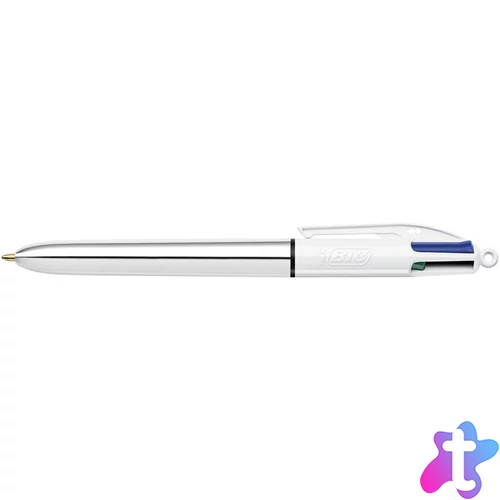 Golyóstoll, 0,32 mm, nyomógombos, négyszínű, BIC "4 Colours Shine"