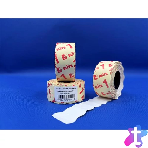 Árazószalag, visszaszedhető, 26x16 mm, BLITZ, fehér