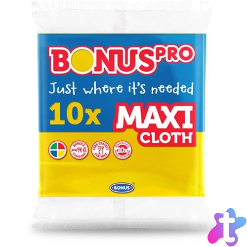 Törlőkendő, univerzális, 10 db, BONUS "MAXI", sárga