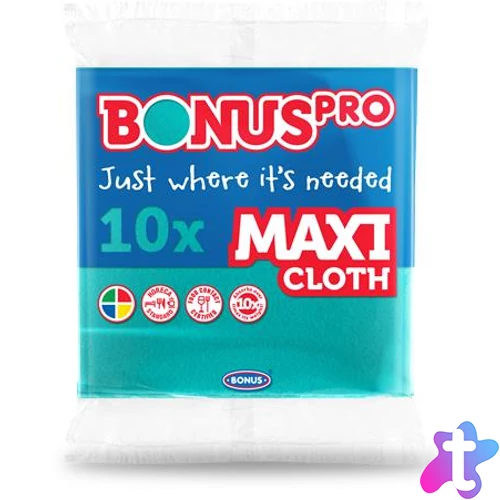 Törlőkendő, univerzális, 10 db, BONUS "MAXI", zöld