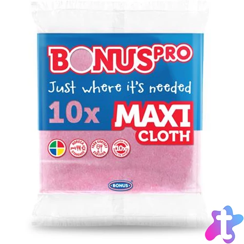 Törlőkendő, univerzális, 10 db, BONUS "MAXI", pink
