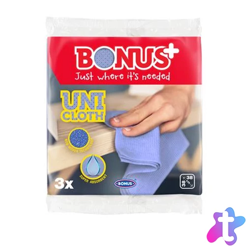 Törlőkendő, univerzális, perforált, 3 db BONUS "UNI"