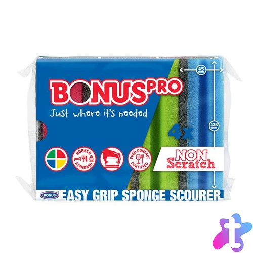 Mosogatószivacs, formázott, 4 db, BONUS