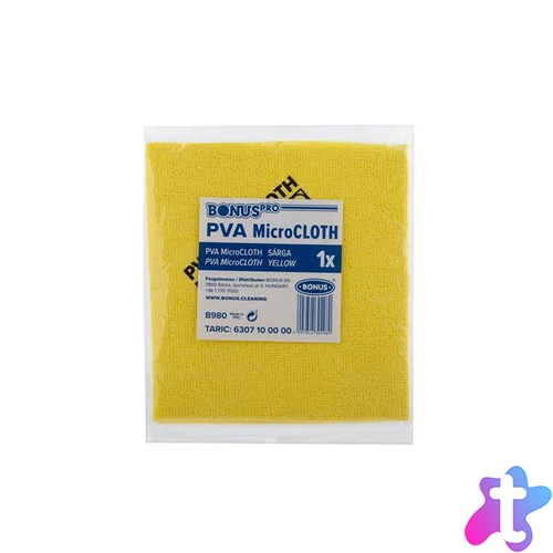 Törlőkendő, mikroszálas, univerzális, 40x34 cm, BONUS "PVA MicroCLOTH", sárga