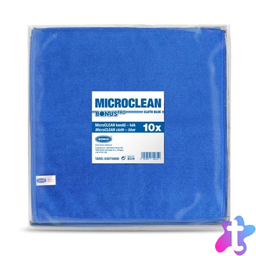 Törlőkendő, mikroszálas, univerzális, 10 db, 32x32 cm, BONUS "MicroCLEAN", kék