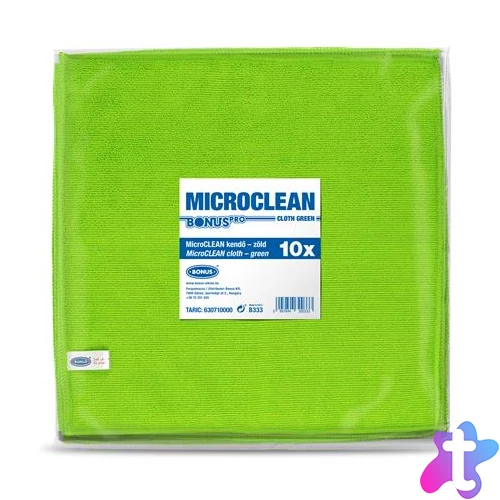 Törlőkendő, mikroszálas, univerzális, 10 db, 32x32 cm, BONUS "MicroCLEAN", zöld