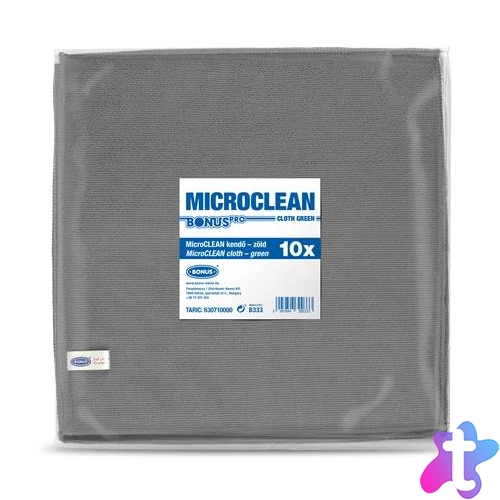 Törlőkendő, mikroszálas, univerzális, 10 db, 32x32 cm, BONUS "MicroCLEAN", szürke