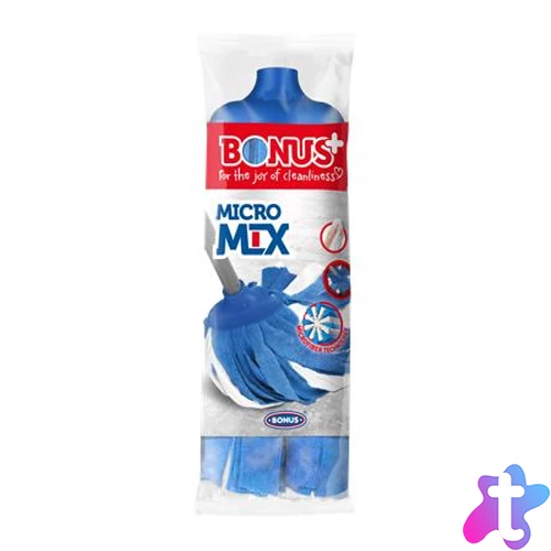 Felmosófej, mikroszál és viszkóz, BONUS "MicroMIX", kék-fehér