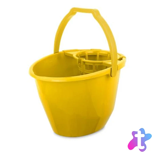 Felmosóvödör, csavarókosárral, 11 l, BONUS, sárga