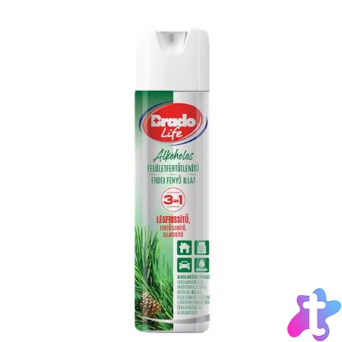 Felületfertőtlenítő és légfrissítő spray, 300 ml, BRADOLIFE, fenyő