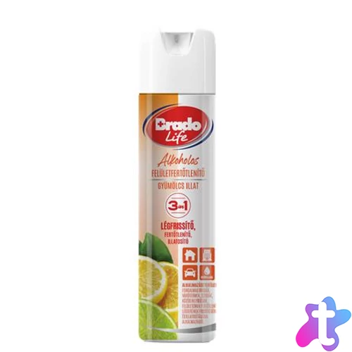 Felületfertőtlenítő és légfrissítő spray, 300 ml, BRADOLIFE, gyümölcs