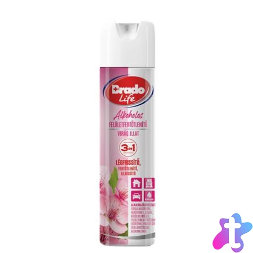 Felületfertőtlenítő és légfrissítő spray, 300 ml, BRADOLIFE, virág