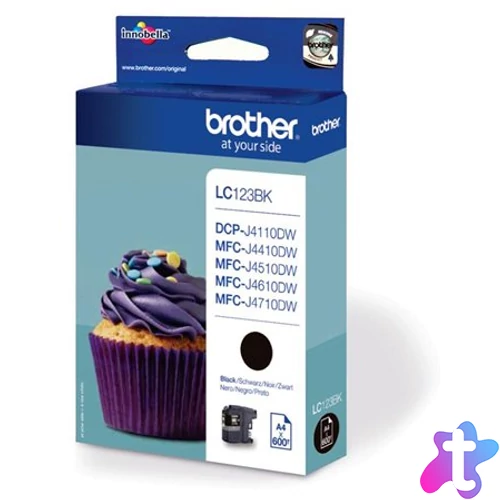 LC123B Tintapatron "DCP-J4110DW, MFC-J4410DW" nyomtatókhoz, BROTHER, fekete, 600 oldal