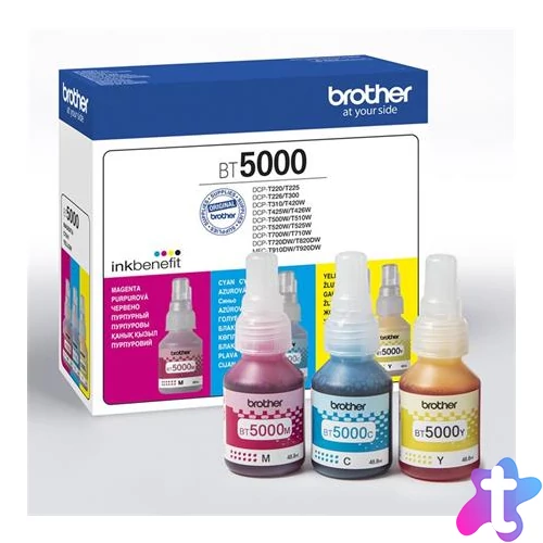 BT5000CMY Tinta multipack, DCP T-300, 500W, 700W nyomtatókhoz, BROTHER, c+m+y, 3*5k