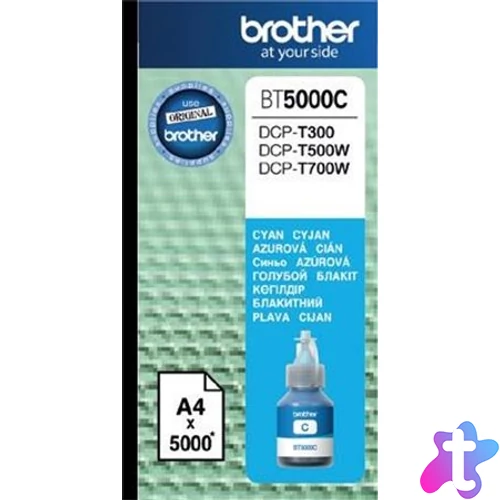 BT5000C Tinta DCP T-300, 500W, 700W nyomtatókhoz, BROTHER, cián, 5k