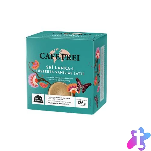 Kávékapszula, Dolce Gusto kompatibilis, 9 db, CAFE FREI "Srí Lanka-i fűszeres-vaníliás latte"