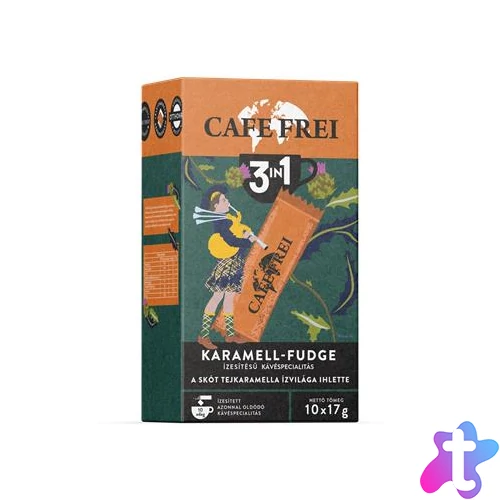 Instant kávé, 10x17 g, CAFE FREI "Skót Karamell-Fudge 3 in 1"