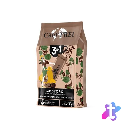 Instant kávé, 20x17 g, CAFE FREI "Római mogyoró 3 in 1"