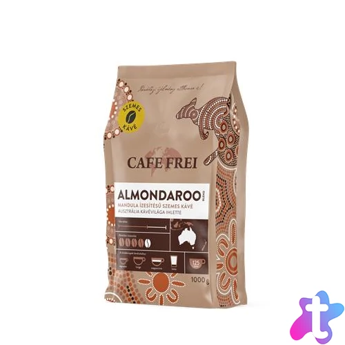Kávé, pörkölt, szemes, 1000 g, CAFE FREI "Almondaroo" mandulás