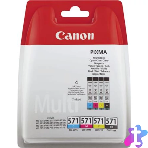 CLI-571KIT Tintapatron multipack Pixma MG 5700, 6800, 7700 nyomtatókhoz, CANON, b+c+m+y, 4*7ml