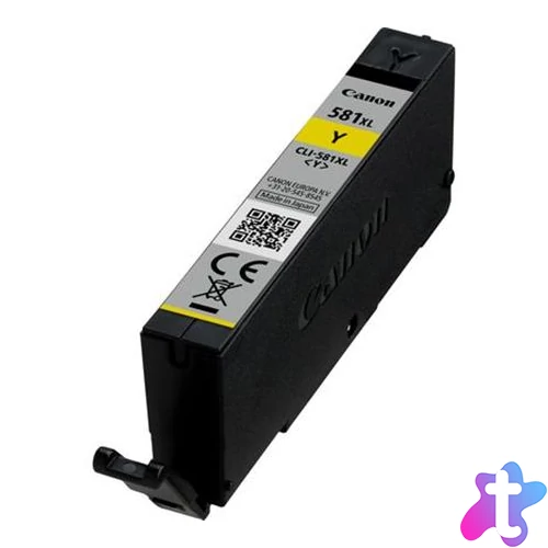 CLI-581YXL Tintapatron Pixma TS7550, 8150, 9150 nyomtatókhoz, CANON, sárga, 8,3ml