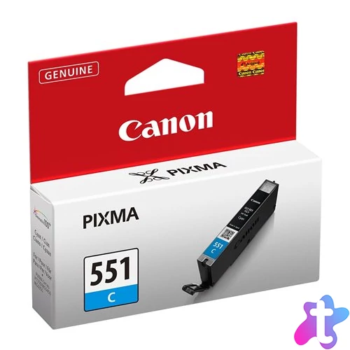 CLI-551C Tintapatron Pixma iP7250, MG5450 nyomtatókhoz, CANON, cián, 7ml