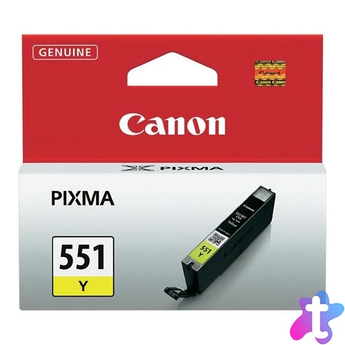 CLI-551Y Tintapatron Pixma iP7250, MG5450 nyomtatókhoz, CANON, sárga, 7ml