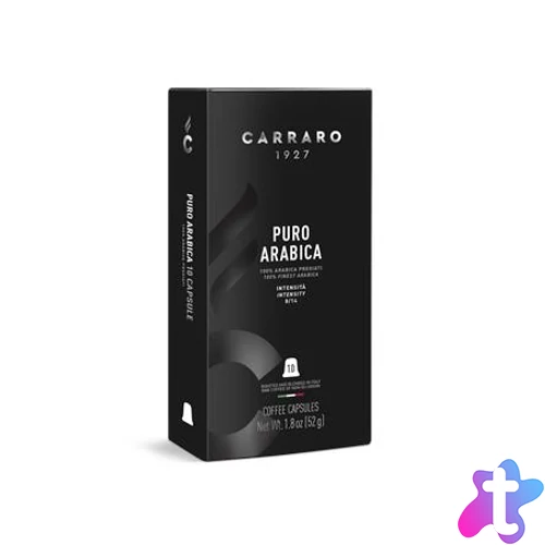 Kávékapszula, Nespresso® kompatibilis, 10 db, CARRARO "Puro Arabica"