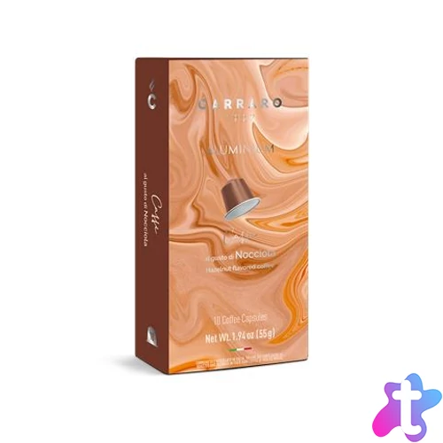 Kávékapszula, Nespresso® kompatibilis, 10 db, CARRARO, mogyoró