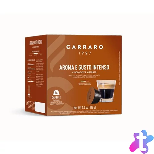 Kávékapszula, Dolce Gusto® kompatibilis, 16 db, CARRARO "Aroma E Gusto Intenso"